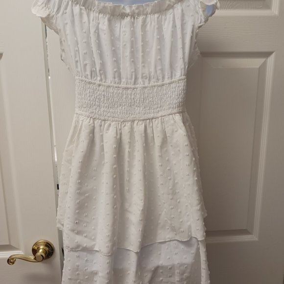 Shein White Swiss Dot Baby Doll Dress - Picture 2 of 3